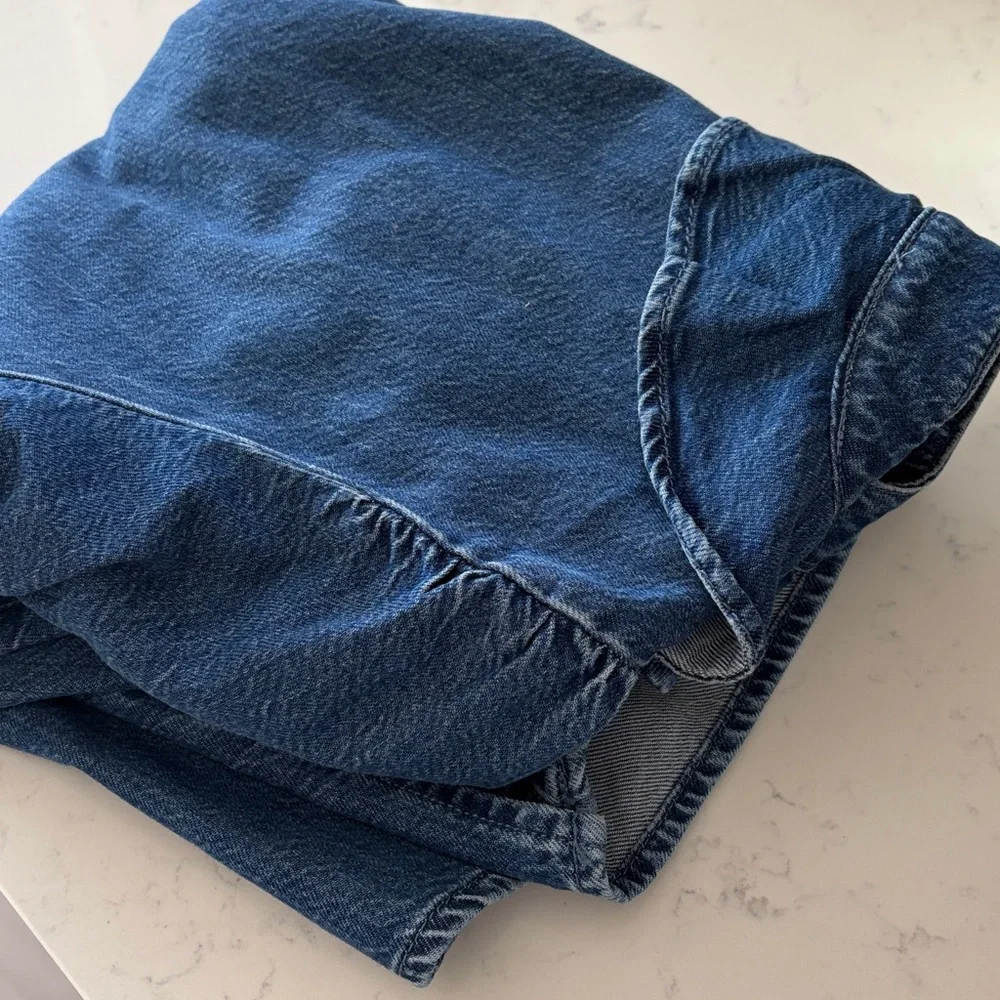 Zara  Ruffled Denim shirt blouse/ Jacket 3/4 sleeves nwt - Picture 12 of 12